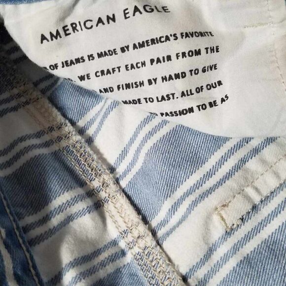 American Eagle Blue White Stripe Mom Jeans size 4 Long - Picture 12 of 12